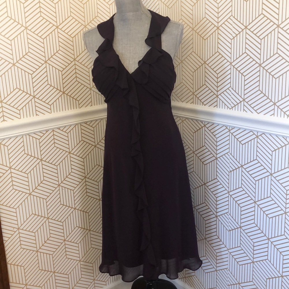 Beautiful, feminine, dark plum, party dress.